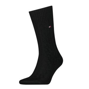 Tommy Hilfiger Sukat, SOCK CABLE WOOL Musta