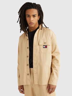 Tommy Jeans, Miesten Paita, CLASSIC SOLID OVERSHIRT Beige