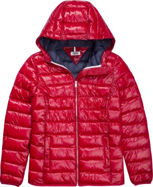 Tommy Jeans Naisten Kevytvanutakki, Basic Quilted Hoode Jacket (2nd hand) Punainen