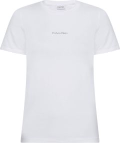 Calvin Klein Naisten Lyhythihainen T-Paita METALLIC MICRO LOGO SLIM FIT TEE Valkoinen