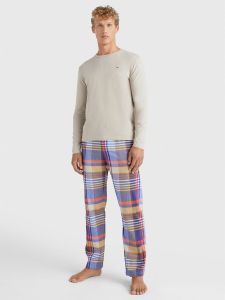 tommy-hilfiger-miesten-pyjama-ls-pant-flannel-tee-set-punainen-ruutu-1