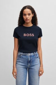boss-orange-naisten-t-paita-elogo-print-t-shirt-tummansininen-1