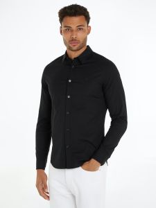 calvin-klein-jeans-miesten-kauluspaita-slim-strech-shirt-musta-1