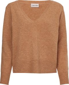 calvin-klein-naisten-neule-recycled-wool-v-neck-sweater-konjakinruskea-2