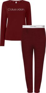 calvin-klein-naisten-pyjamasetti-ck-ls-pant-se-viininpunainen-1
