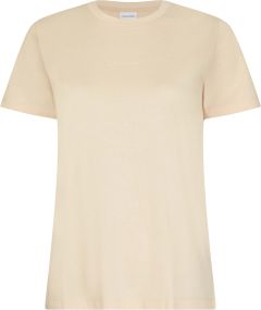 calvin-klein-women-naisten-t-paita-micro-logo-regular-t-shirt-beige-1