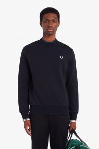 fred-perry-college-crew-neck-sweat-musta-1
