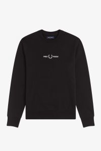 fred-perry-miesten-collegepaita-embroidered-sweatshirt-musta-2