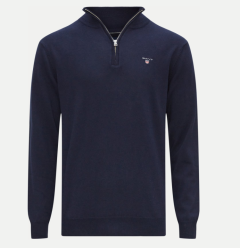 gant-miesten-neule-k-cotton-wool-half-zip-tummansininen-1
