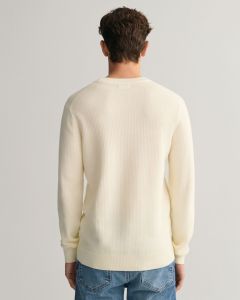 gant-miesten-neulepusero-cotton-texture-c-neck-valkoinen-2