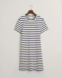 gant-naisten-mekko-striped-ss-t-shirt-dress-raidallinen-valkoinen-1
