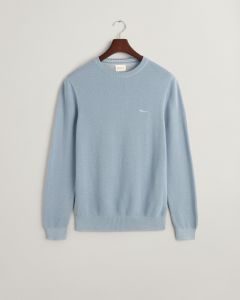 gant-neule-cotton-pique-c-neck-vaaleansininen-1