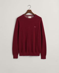 gant-neule-cotton-pique-c-neck-viininpunainen-1