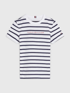 Tommy Hilfiger Childrenswear Lasten T-paita ESSENTIAL STRIPE TEE S/S Raidallinen Valkoinen