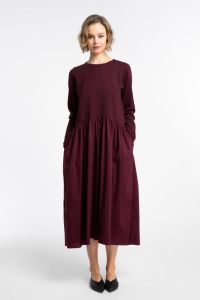kuusama-naisten-midimekko-kuura-dress-127cm-viininpunainen-1