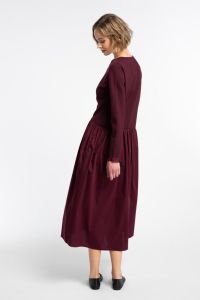 kuusama-naisten-midimekko-kuura-dress-127cm-viininpunainen-2