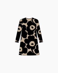 marimekko-naisten-tunika-reliefi-unikko-trikootunika-musta-kuosi-1