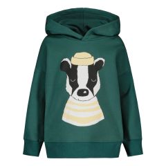 metsola-lasten-huppari-badger-hoodie-tummanvihrea-1