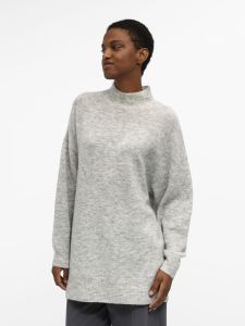 object-naisten-tunika-objellie-l-s-knit-tunic-vaaleanharmaa-1