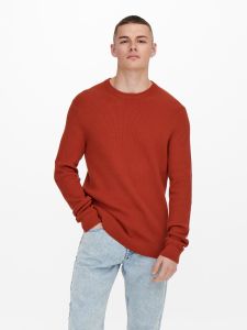 only-and-sons-miesten-neule-phil-structure-knit-poltettu-oranssi-1