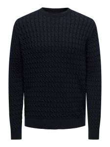 only-and-sons-miesten-neulepaita-mason-reg-5-cable-crew-tummansininen-1