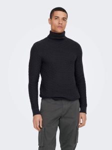only-and-sons-miesten-neulepusero-kay-reg-roll-neck-knit-musta-1