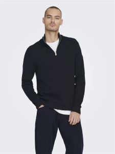 only-and-sons-neule-phil-cotton-half-zip-tummansininen-1