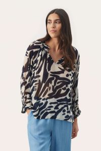 part-two-naisten-pusero-elsia-blouse-mustavalkoinen-1