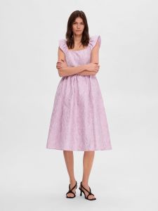 selected-femme-mekko-slfsif-sl-jacquard-midi-dress-vaaleanpunainen-1
