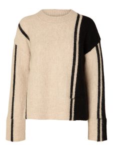 selected-femme-naisten-neule-slfalva-ls-o-neck-knit-beige-kuosi-1