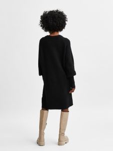 selected-femme-naisten-neulemekko-slflulu-ls-knit-dress-o-neck-musta-2