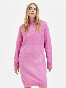 selected-femme-neulemekko-ad-slfmola-ls-knit-highneck-dress-pinkki-1