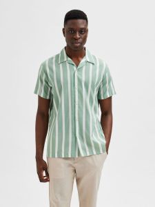 selected-kauluspaita-regair-shirt-raidallinen-vihrea-1
