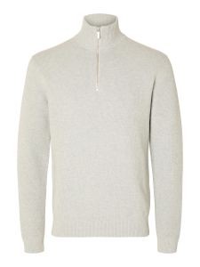 selected-miesten-neulepusero-dane-ls-knit-structure-half-zip-vaaleanharmaa-1