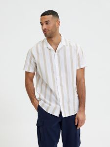 selected-miesten-paita-new-linen-shirt-resort-raidallinen-ruskea-1