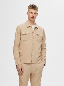 selected-miesten-paitatakki-brody-linen-overshirt-beige-1