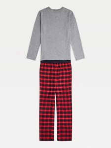 tommy-hilfiger-childrenswear-lasten-pyjamasetti-ls-woven-pant-set-punainen-ruutu-2