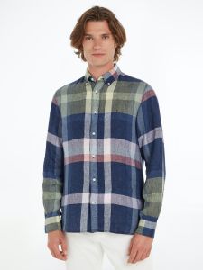 tommy-hilfiger-miesten-kauluspaita-linen-multi-check-rf-shirt-raidallinen-vihrea-1