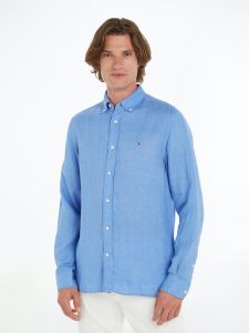 tommy-hilfiger-miesten-kauluspaita-pigment-dyed-linen-solid-keskisininen-1