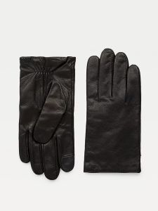 tommy-hilfiger-miesten-nahkahanskat-flag-leather-golves-musta-1