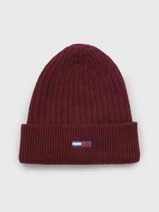 tommy-hilfiger-miesten-pipo-k-tjw-flag-beanie-viininpunainen-1