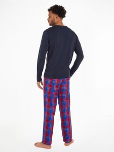 tommy-hilfiger-miesten-pyjamasetti-ls-pant-slippers-set-flannel-punainen-ruutu-2