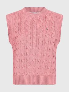 tommy-hilfiger-naisten-liivi-cable-vest-vaaleanpunainen-1