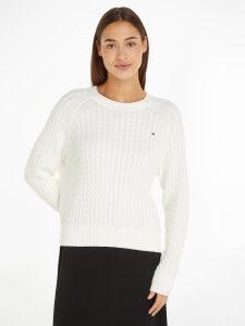 tommy-hilfiger-naisten-neule-co-mini-cable-c-neck-sweater-valkoinen-1
