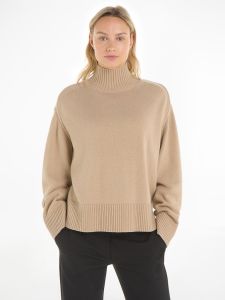 tommy-hilfiger-naisten-neule-wool-blend-mock-nk-sweater-vaalea-beige-1