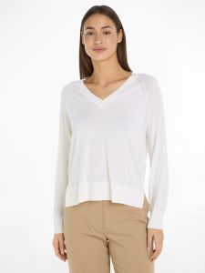 tommy-hilfiger-naisten-neulepaita-md-merino-wool-v-nk-sweater-valkoinen-1