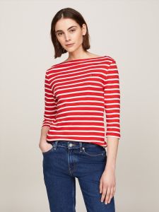 tommy-hilfiger-naisten-paita-new-cody-slim-boat-nk-raidallinen-punainen-1