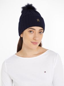 tommy-hilfiger-naisten-pipo-essential-chic-pompom-beanie-tummansininen-1