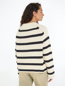 tommy-hilfiger-naisten-raidallinen-neulepaita-co-cardi-stitch-c-nk-swt-raidallinen-valkoinen-2