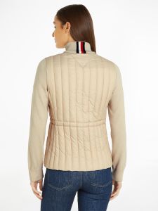 tommy-hilfiger-naisten-takki-lw-padded-knit-mix-jacket-vaalea-beige-2